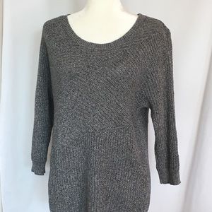 DKNY Small Grey Chunky Cable Knit Tunic Sweater
